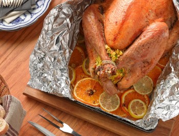 Foil Wrapped Roasted Turkey