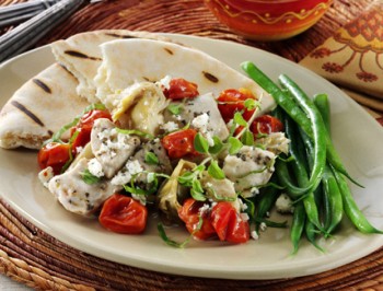 Greek Chicken with Tomatoes, Artichokes and Feta