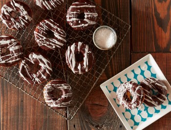 Chocolate-Glazed Mochi Doughnuts