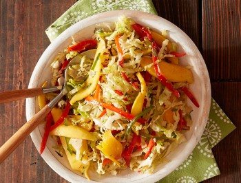 Mango Slaw with Roasted Garlic Lime Dressing