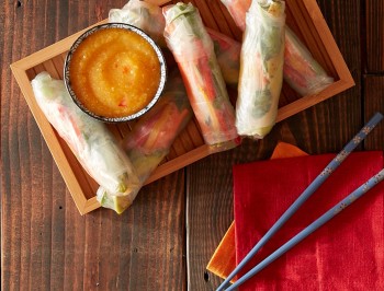 Veggie Spring Rolls with Thai Mango Dipping Sauce