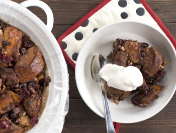 Slow Cooker Chocolate Pecan Bread Pudding