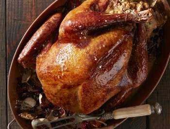 Roast Turkey with Cranberry and Pomegranate Glaze