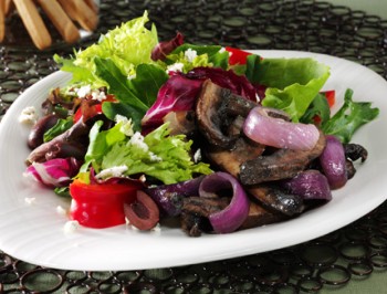 Roasted Portabellas with Mediterranean Salad