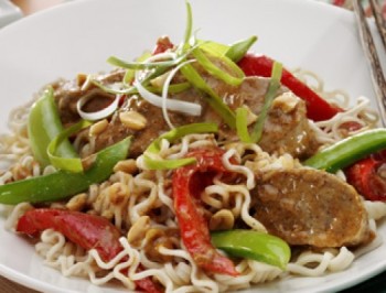 Spicy Thai Pork with Vegetables &amp; Sesame Noodles