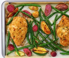 Sheet Pan Dijon Crusted Chicken Breasts with Baby Potatoes &amp; Green Beans