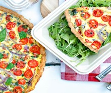 Tomato, Basil, and Parmesan Quiche