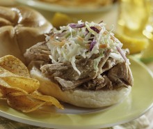 Slow Cooker Pork BBQ Rolls with Easy Coleslaw