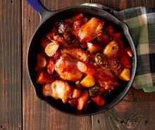 One-Skillet Roasted BBQ Chicken and Vegetables