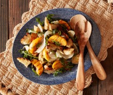 Grilled Panzanella Salad with Peaches and Fennel