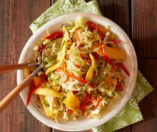 Mango Slaw with Roasted Garlic Lime Dressing