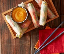 Veggie Spring Rolls with Thai Mango Dipping Sauce