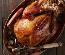 Roast Turkey with Cranberry and Pomegranate Glaze