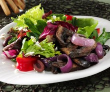 Roasted Portabellas with Mediterranean Salad